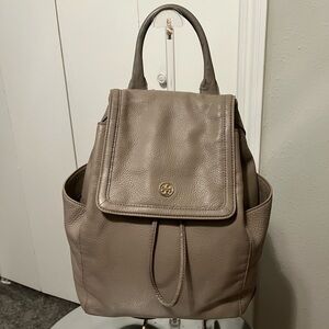 Tory Burch Tan Leather Brody Backpack - Magnetic Closure Mini Purse